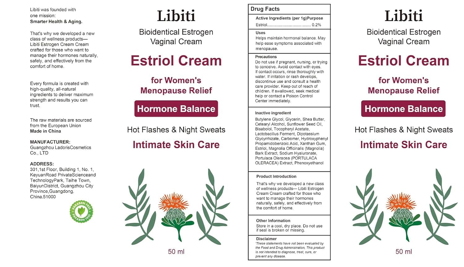 Estriol Cream for Women, Silky Peach Vaginal Estrogen Cream, Menopause Relief: Hormone Balance, Treat Night Sweats, Hot Flashes, and Care for Intimate Skin, 50g - Image 8