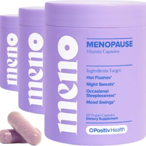 O Positiv MENO Vitamins for Menopause - Hormone-Free Menopause Supplement for Women - Black Cohosh & Ashwagandha KSM-66 - Helps Relieve Hot Flashes, Night Sweats, Mood Swings - 30 Servings (Pack of 3)
