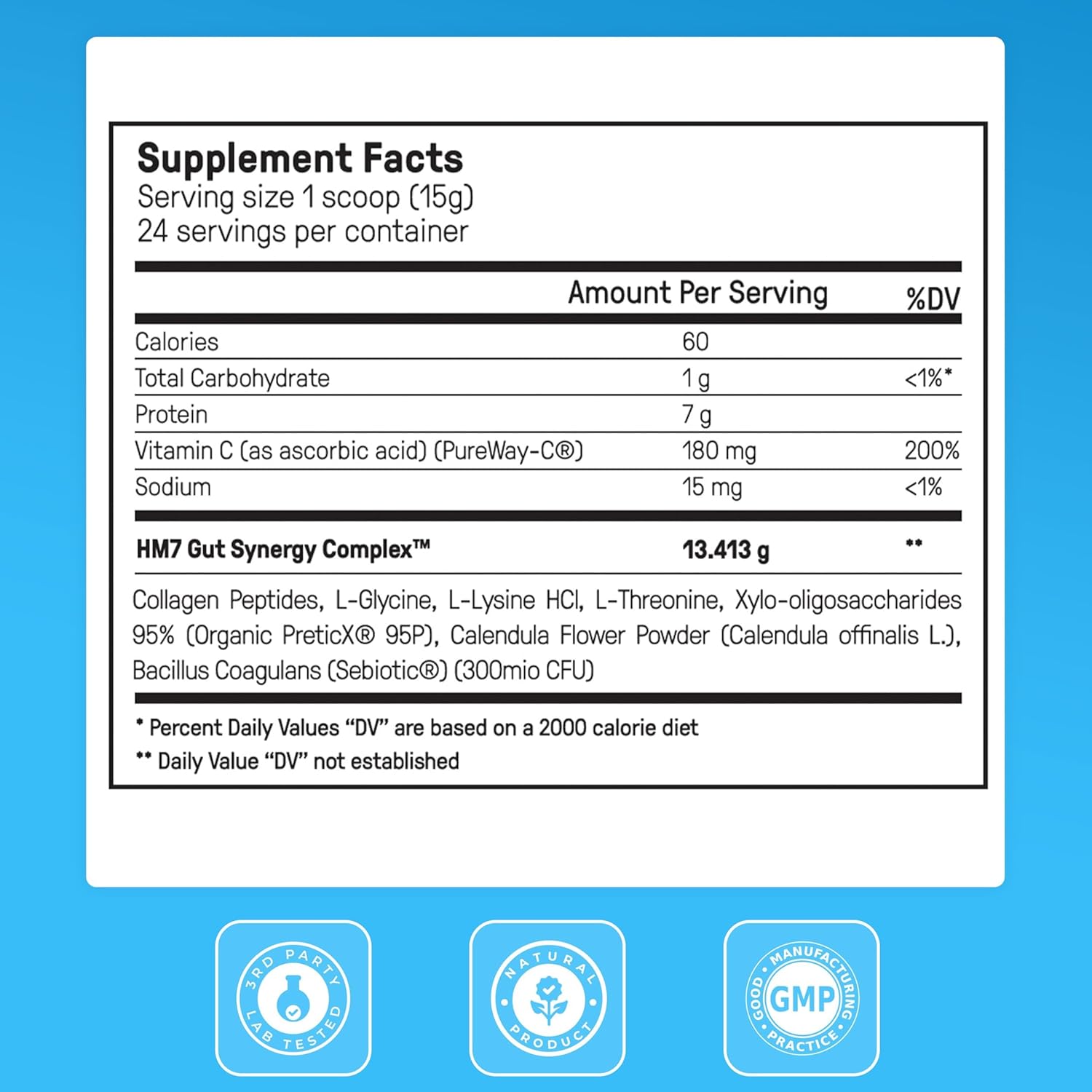 Happy Mammoth Complete Gut Repair Probiotic, Prebiotic, Fiber & Collagen Supplement for Gut Health, Digestion, Healthy Gut Microbiome, Reduces Constipation & Bloating 24 Servings, Vanilla Flavor - Image 5