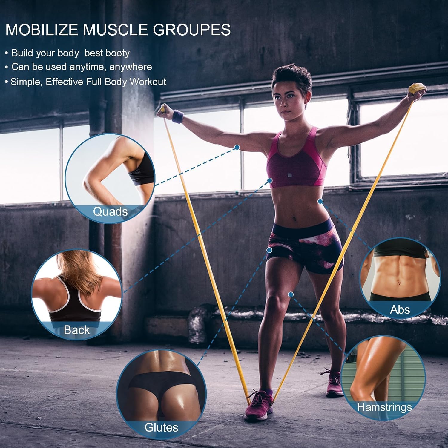 Lianjindun 5 Pcs Professional Resistance Bands. Latex-Free, Pilates Band, Work Out Bands, Stretch Bands for Working Out Women or Men, Exercise Bands Set for Pilates, Physical Therapy, Yoga - Image 5
