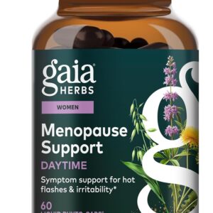 Gaia Herbs Menopause Support Daytime - Helps Support Hormone Balance & Well-Being for Women* - with Vitex, Black Cohosh, St. John's Wort & Oats - 60 Vegan Liquid Phyto-Caps (60 Servings)