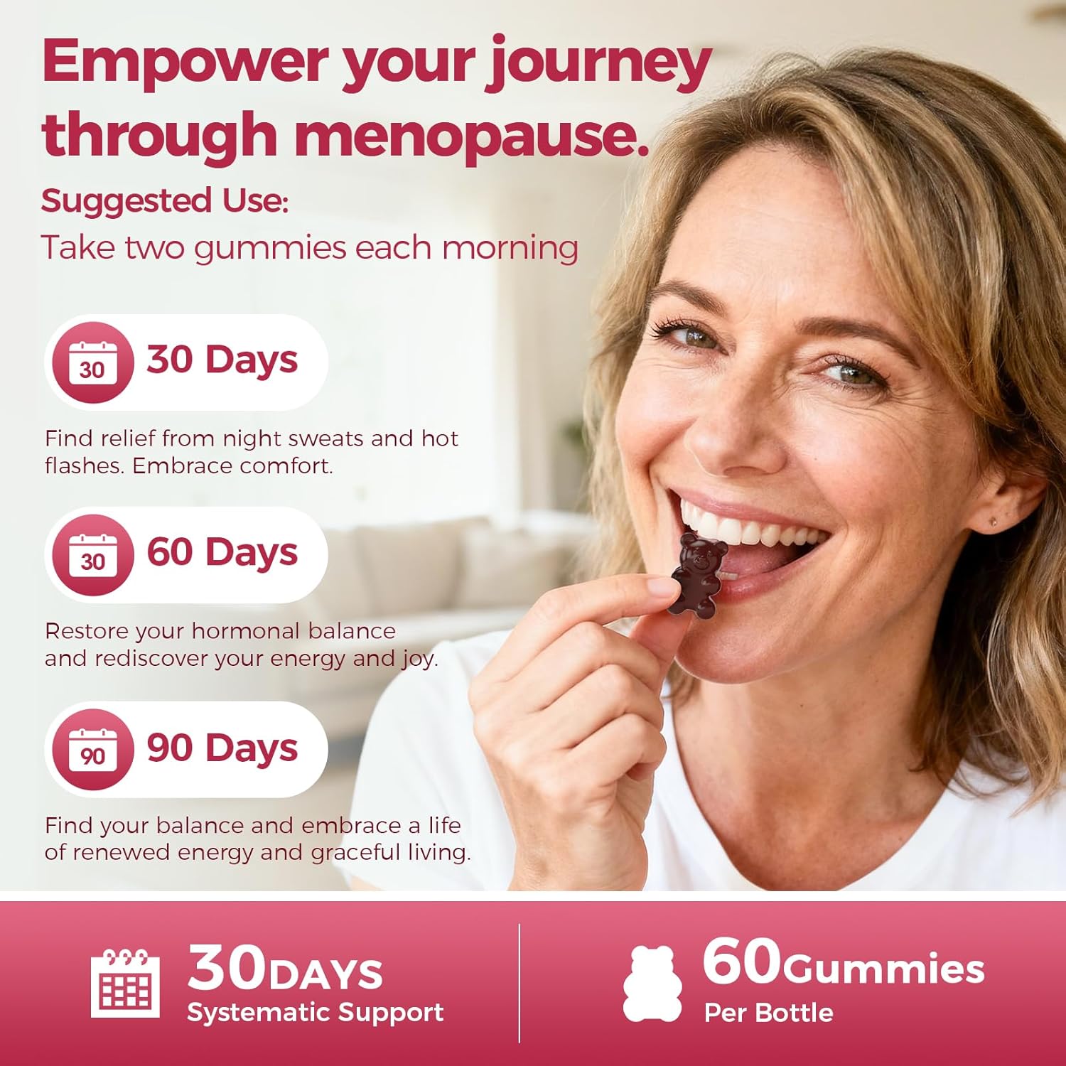 GREENPEOPLE Menopause Supplements for Women Gummies - 16-in-1 Dual Action Menopause Relief W/Black Cohosh, Vitex, Beef Organs for Hormone Balance, Hot Flashes, Night Sweats & Mood, Sugar-Free 60 CT - Image 8