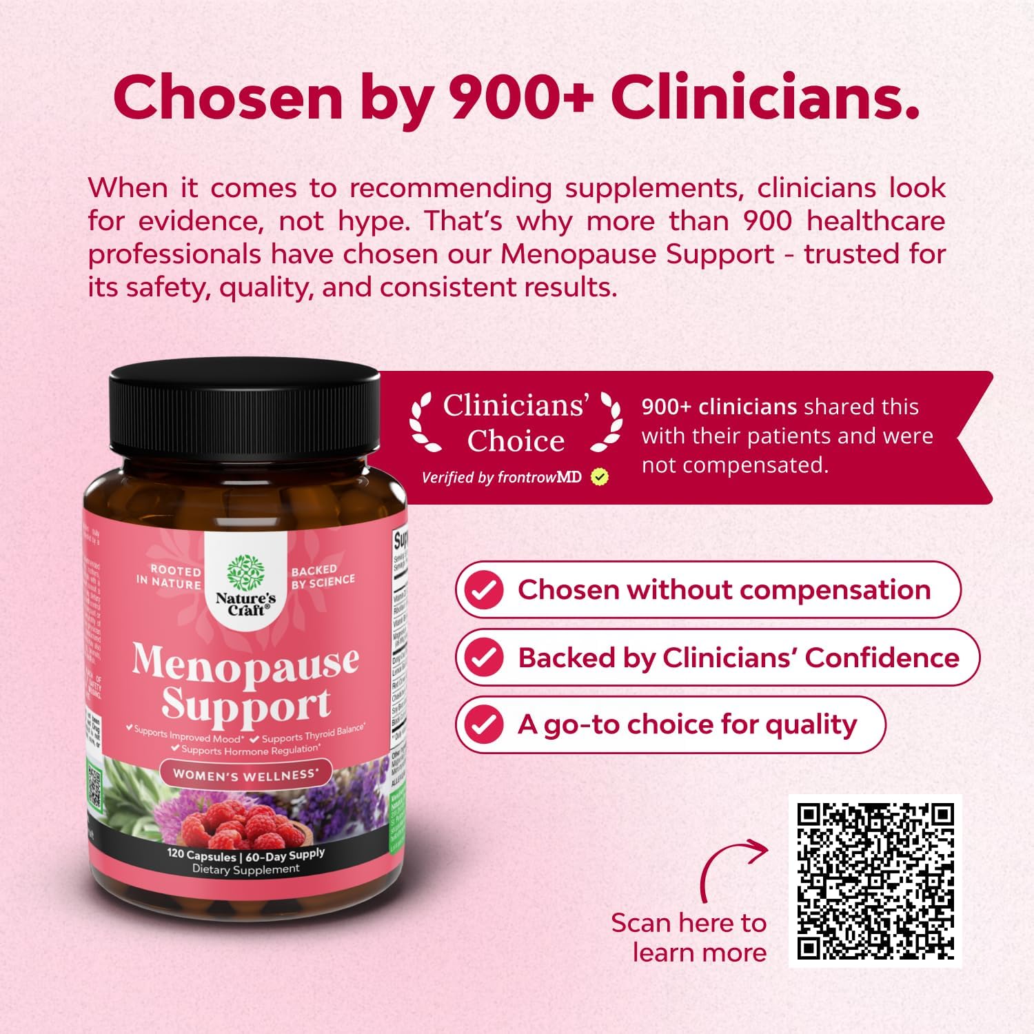 Natures Craft Complete Herbal Menopause Supplement for Women - Female Hormone Balance Capsules for Night Sweats Hot Flashes & Mood Swings with Dong Quai, Chaste Berry & Black Cohosh Root - 120 Count - Image 4