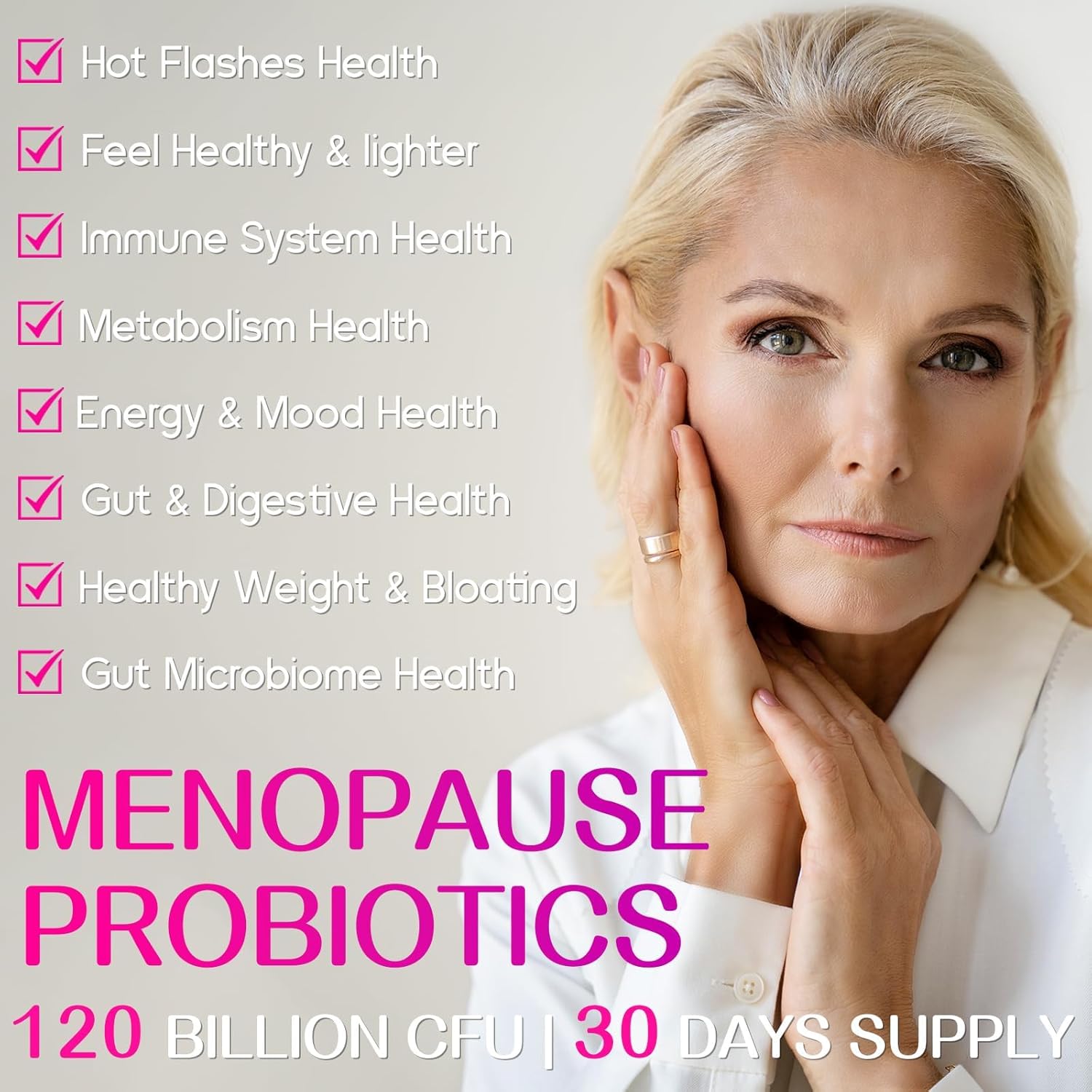 Negima Menopause Supplements for Women, 120 Billion CFUs Probiotics for Women, 13-in-1 Herbs & Botanicals Complex, for Hormone Menopause, Hot Flashes, Night Sweats, Mood Swings, Sleep - 120 Capsules - Image 3