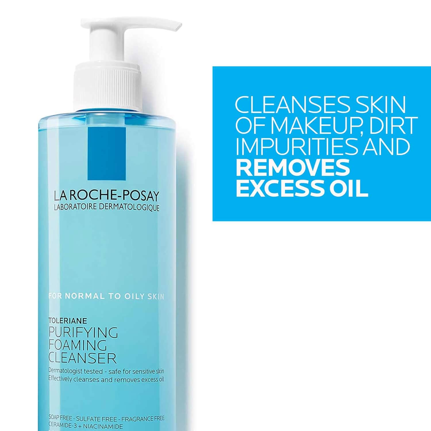 La Roche-Posay Toleriane Purifying Foaming Facial Cleanser, Oil Free Face Wash for Women & Men with Niacinamide + Ceramides, Pore Cleanser Safe For Sensitive Skin, Won’t Dry Out Skin, Soap Free - Image 5