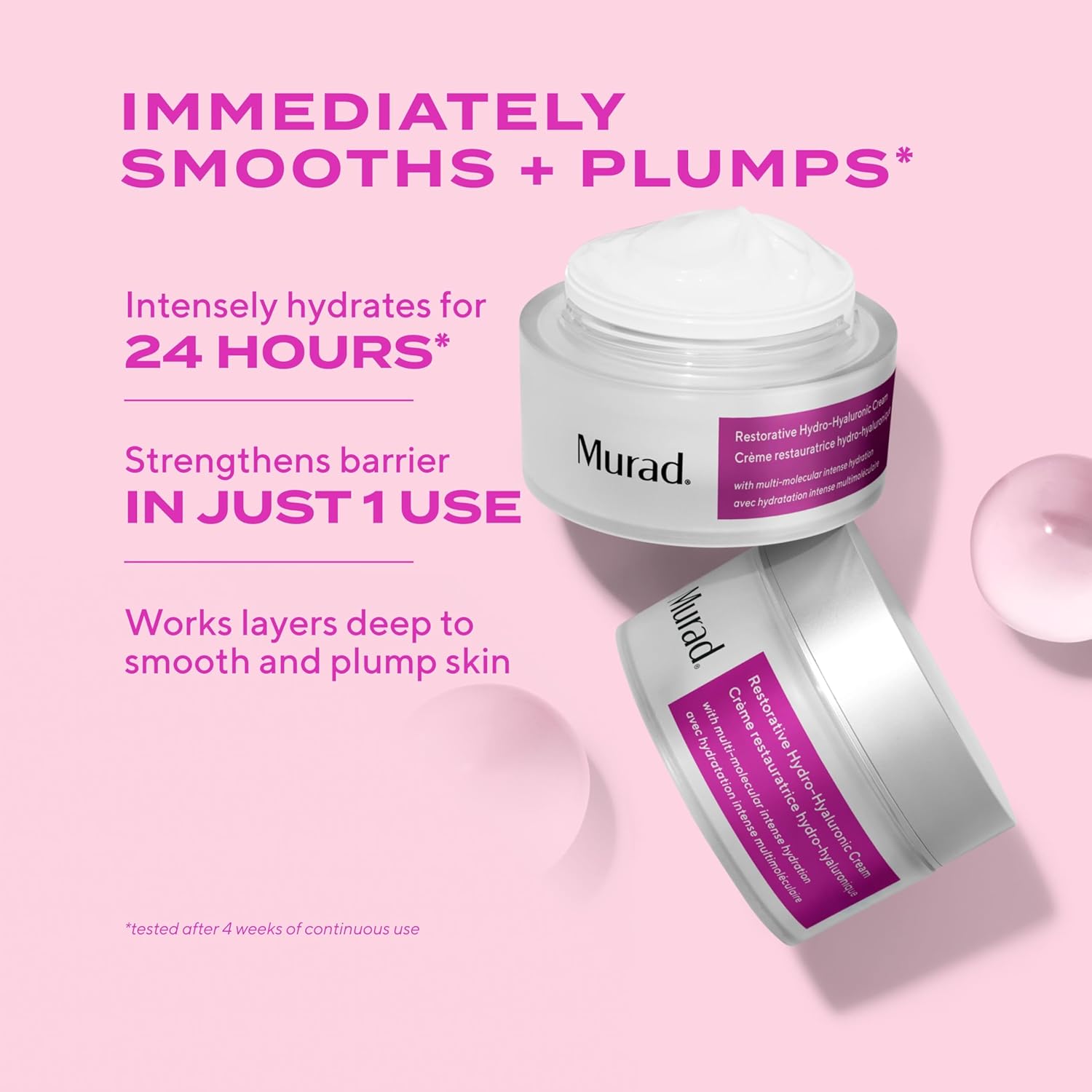 Murad Restorative Hydro-Hyaluronic Face Cream – Moisture-Boosting Formula with Hyaluronic Acid, Coconut Extract, Botanical Oils & Shea Butter for Lasting Hydration, Plump, & Smooth Skin - 1.7 Fl Oz - Image 2