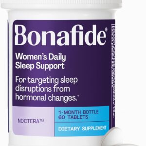 Women’s Daily Sleep Support for Stay-Asleep Relief – Bonafide Noctera – Melatonin-Free – for Hormonal Sleep Disruptions — 1 Month Supply (60 Tablets)