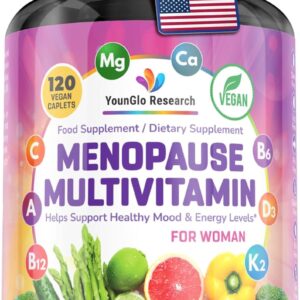 Menopause Supplement - 120 Vegan Caplets - Menopause & Perimenopause Relief Support - Food and Dietary Vitamins - Multivitamin for Women