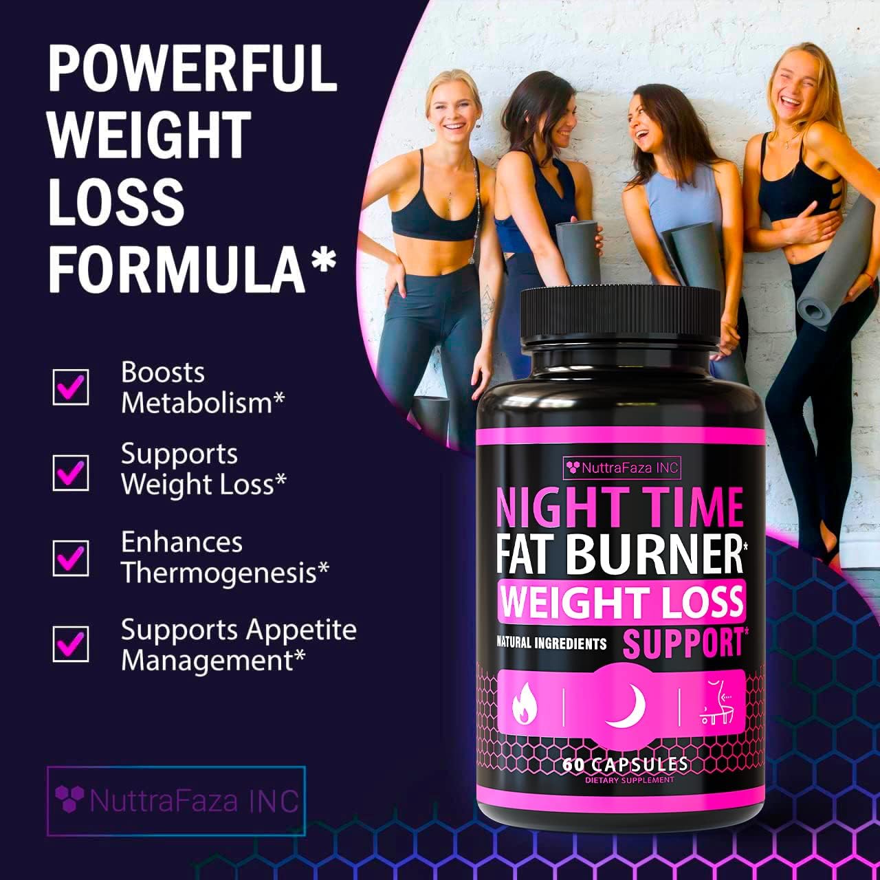 (2 Pack) Night Time Weight Loss Pills for Women - Advanced Weight Loss Supplement - Fat Burners for Women - Diet Pills that Work Fast - Belly Fat Burner - Appetite Suppressant - Made in USA - Image 5