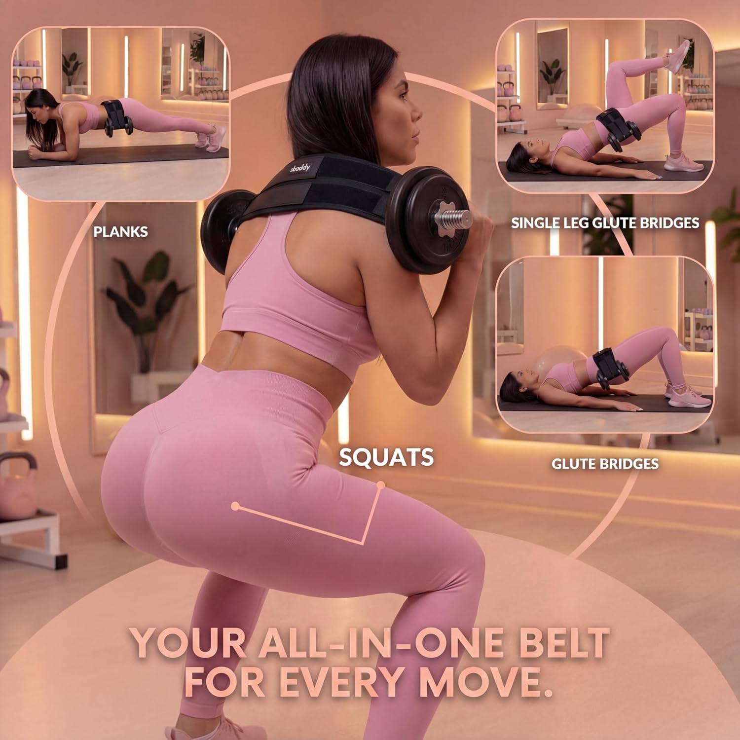 Hip Thrust Belt with Dual-Strap Design – Booty Builder for Heavy Dumbbells, Kettlebells & Plates Up to 400 lbs – Comfortable Glute Workout Equipment for Women – Coach Tested – Home & Gym Use. - Image 5