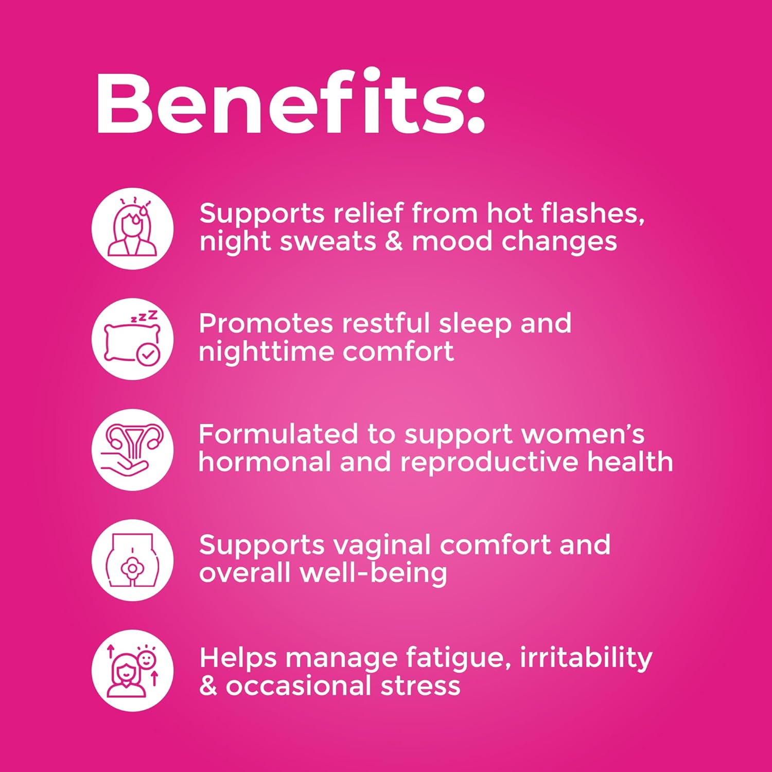 ZENZSUAL Bye Bye Menopause with Melatonin – Natural Menopause Support for Women – Hot Flashes, Night Sweats, Hormone Balance & Restful Sleep – Vegan, Estrogen-Free Menopause Supplement – 60 Capsules - Image 4