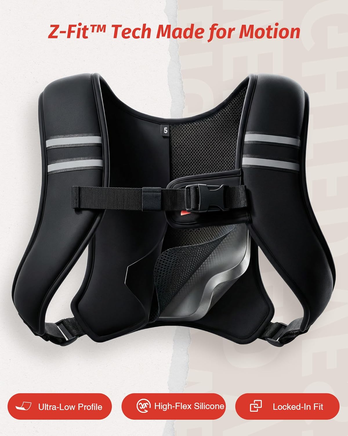 ZELUS Weighted Vest, Washable Z-Fit Soft Iron Weighted Vest for Women and Men, 5/10/15 lb Weight Vest with Reflective Strips & Adjustable Straps, Ultra Thin Weight Vest for Gym Strength Training - Image 5