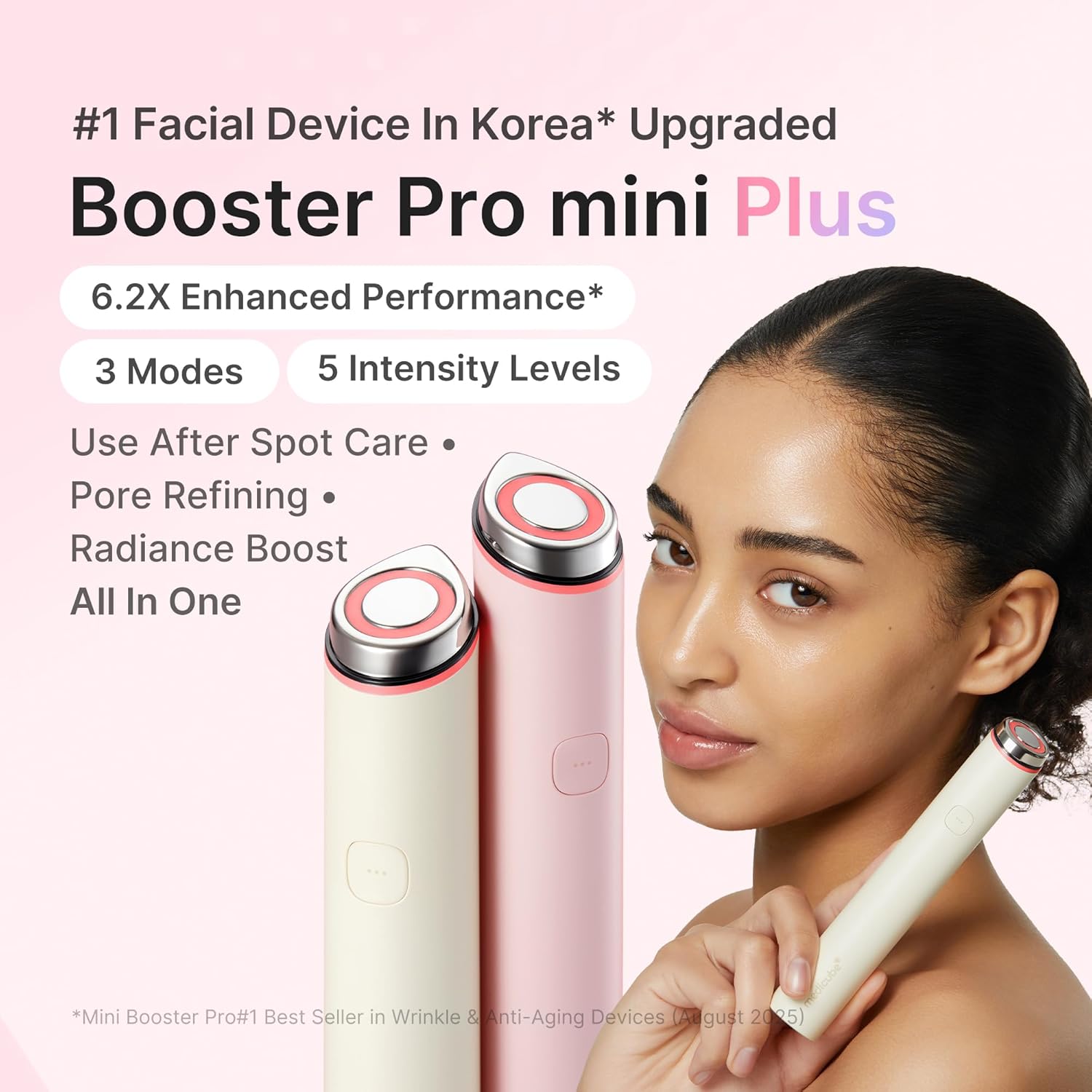medicube Plumping Booster Device Duo | 3-Mode Facial Device for Radiant, Calming, and Bouncy-Looking Skin | Long-Lasting Hydration with Hyaluronic Acid, Ceramides & Multi Peptides, Beige - Image 2