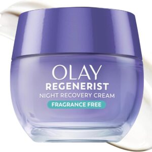 Olay Night Cream for Face, Anti-Aging Face Moisturizer for Women - Fragrance-Free Skin Care, Anti-Wrinkle, Exfoliate, Smooths Texture - Triple Collagen Cream, Niacinamide, Pro-Vitamin B5, 1.7Oz