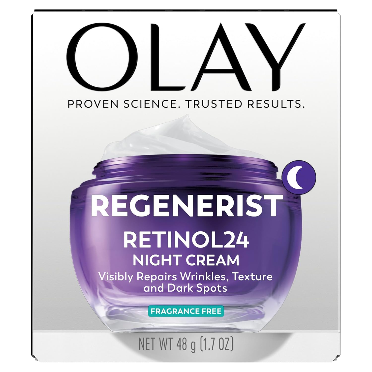 Olay Retinol Night Cream for Women, Anti-Aging Face Moisturizer, Fragrance-Free, Non Greasy - Anti-Wrinkle, Smooth Fine Lines, Hydrating Skin Care - Triple Collagen Cream, Peptide, Niacinamide, 1.7oz - Image 12