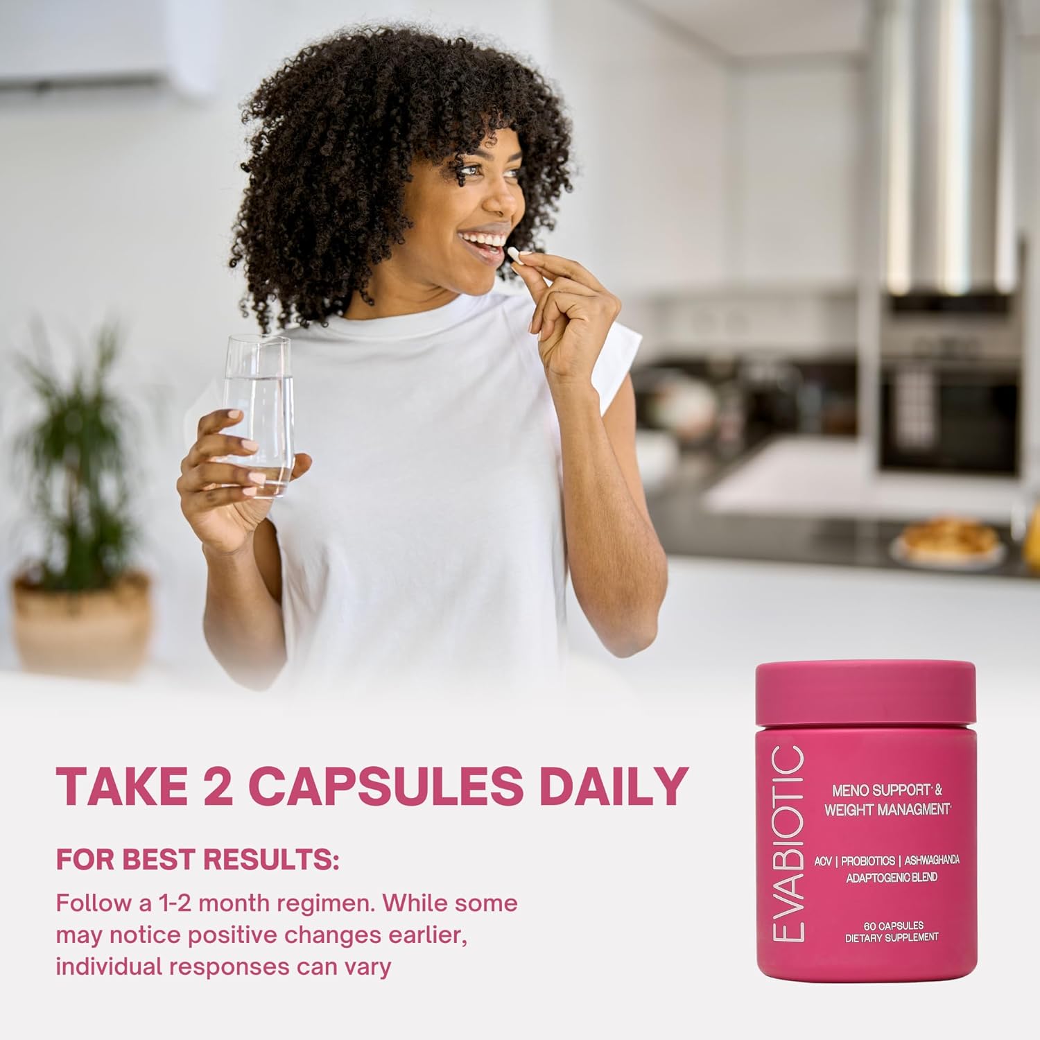 Complete Menopause Vitamins - Ashwaghanda, Probiotics, ACV for Weight Management, Hot Flashes, Night Sweats, Bloat, Hormone Balance - Vegan 60 Caps Menopause Supplements for Women Non-GMO - Image 8