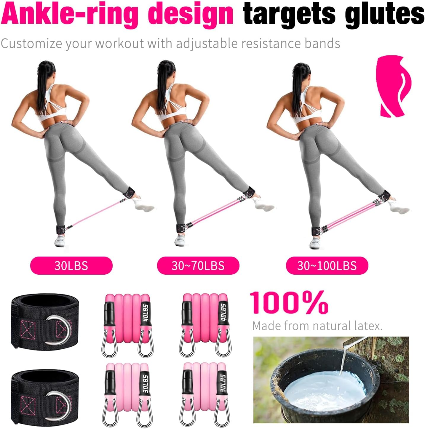 Bbtops Pilates Bar Kit with Resistance Bands,Pilates Bar with Stackable Bands Workout Equipment for Legs,Hip,Waist and Arm,Exercise Fitness Equipment for Women & Men Home Gym Yoga Pilates - Image 4