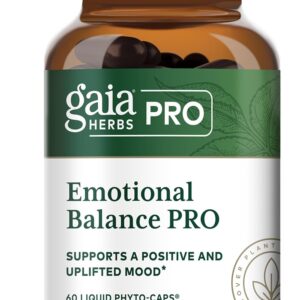 GAIA HERBS PRO Emotional Balance - Supports Stress & Cognitive Health* - St. John's Wort, Passionflower, Vervain & Oats - Vegan - 60 Liquid Phyto-Caps (60 Servings)