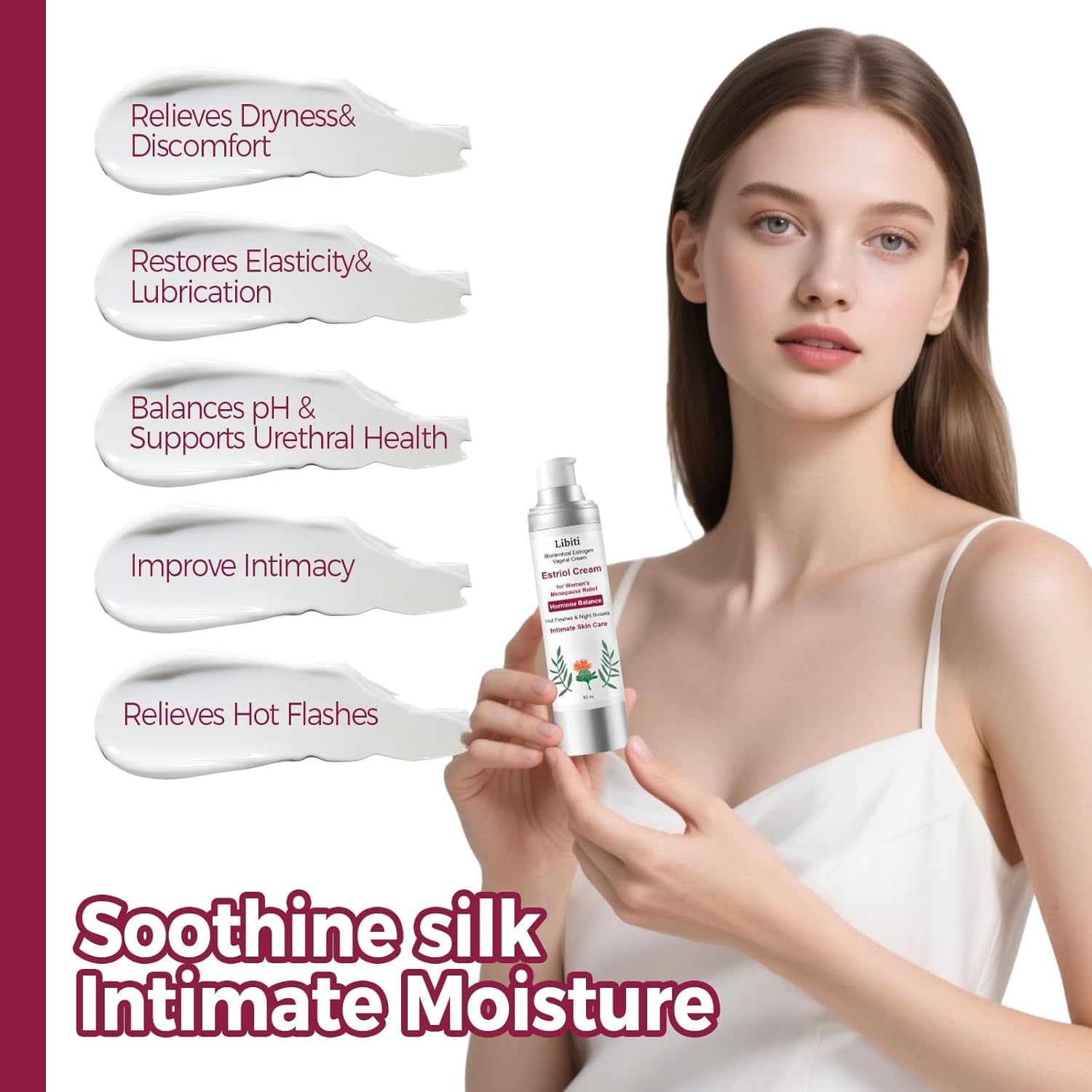 Estriol Cream for Women, Silky Peach Vaginal Estrogen Cream, Menopause Relief: Hormone Balance, Treat Night Sweats, Hot Flashes, and Care for Intimate Skin, 50g - Image 7