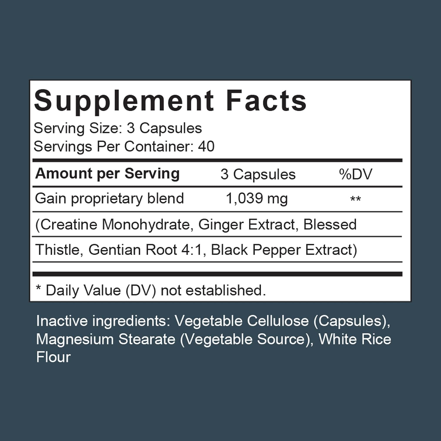 Gain - Appetite Booster Pills for Adults – Natural Appetite Stimulant & Weight Gain Support Supplement with Ginger Extract, Blessed Thistle, Gentian Root & Creatine – 120 Capsules - Image 7