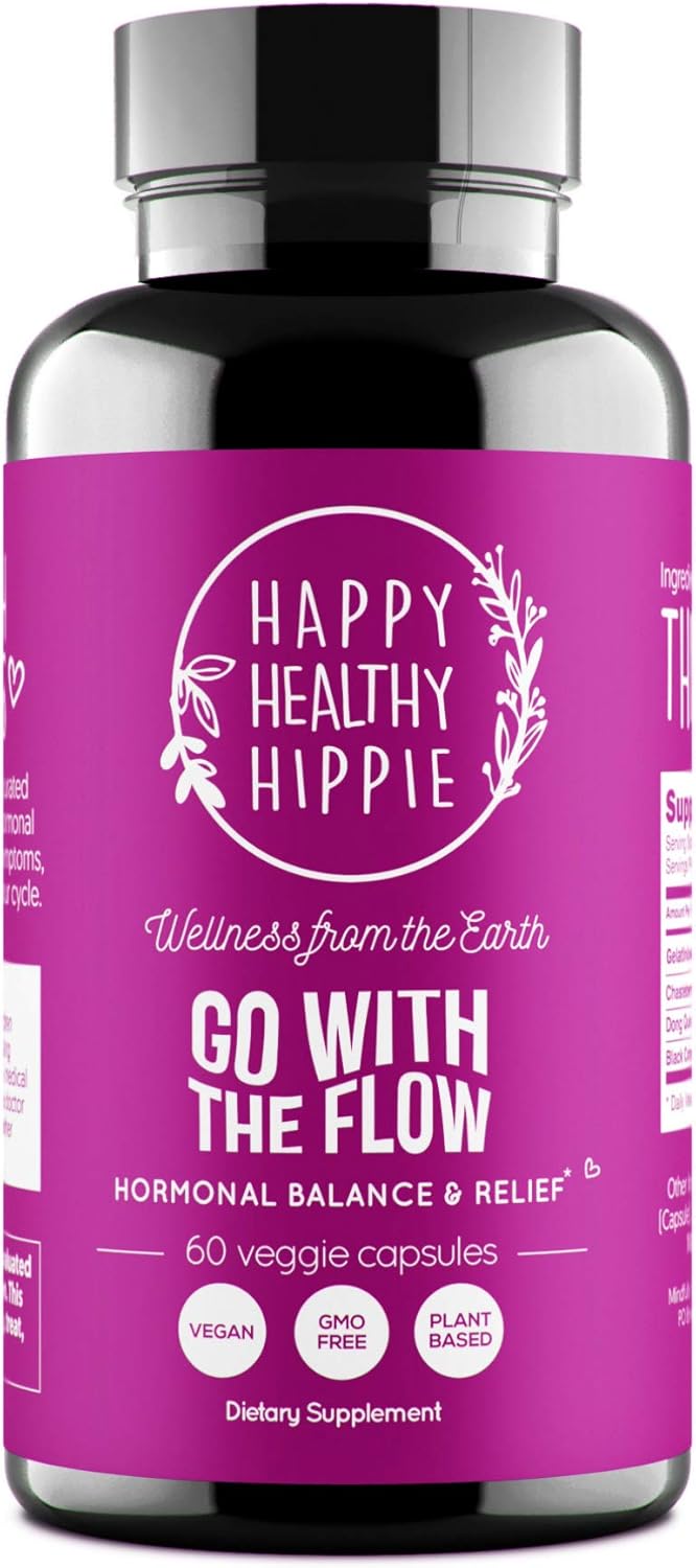 Happy Healthy Hippie Hormone Balance for Women — PMS Support & PMDD, Mood, Cycle Regularity — Chasteberry Supplements with Maca, Dong Quai, Black Cohosh — Vegan, Non-GMO, 60 Capsules - Image 4