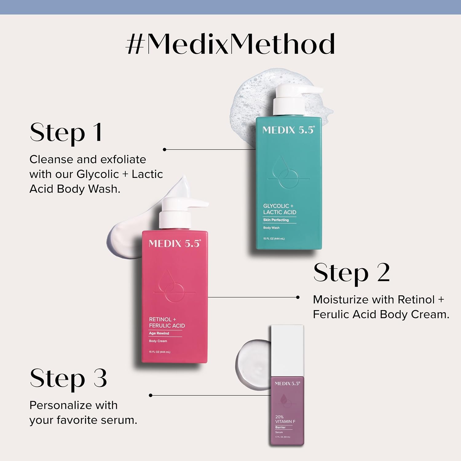 Medix 5.5 Retinol Body Lotion Firming Moisturizer | Crepey Skincare Treatment | Retinol Body Cream | Anti Aging Firming Cream For Women Targets Look Of Crepe Skin, Wrinkles, & Sagging Skin, 15 Fl Oz - Image 5