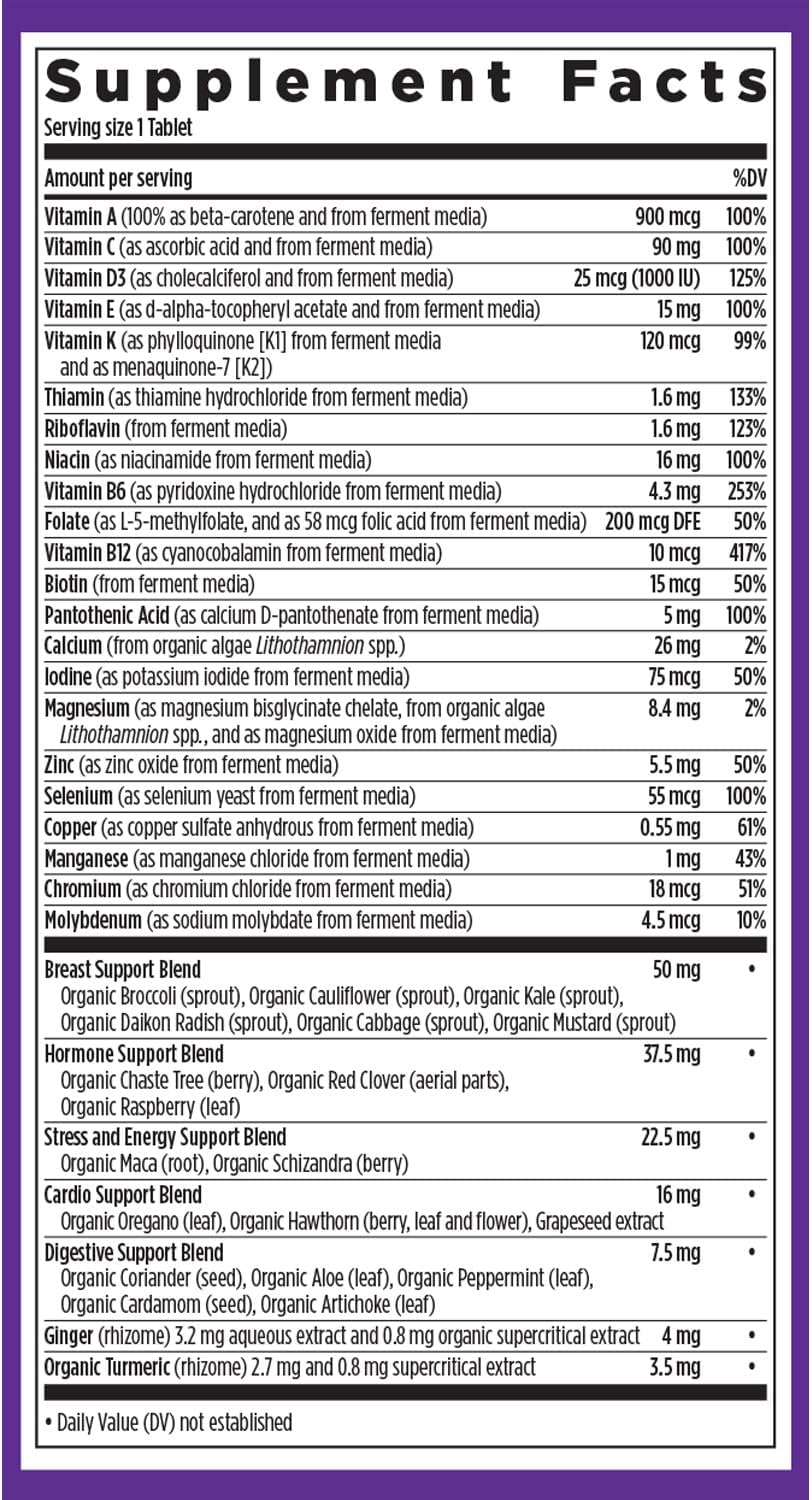New Chapter Women’s Multivitamin 40+, extra B6 & B12, Biotin for Hair Growth, D3, Vit C, Zinc for Immune & Stress Support, Gentle on an Empty Stomach, One Daily, Non-GMO, Gluten-Free, 72 Tablets - Image 6