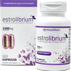 VH Nutrition ESTROLIBRIUM | Hormone Balance for Women* | Menopause Support Supplement* | Black Cohosh, Shatavari, Chaste Tree Berry (Vitex), Dong Quai | 60 Capsules in Easy to Swallow Pills