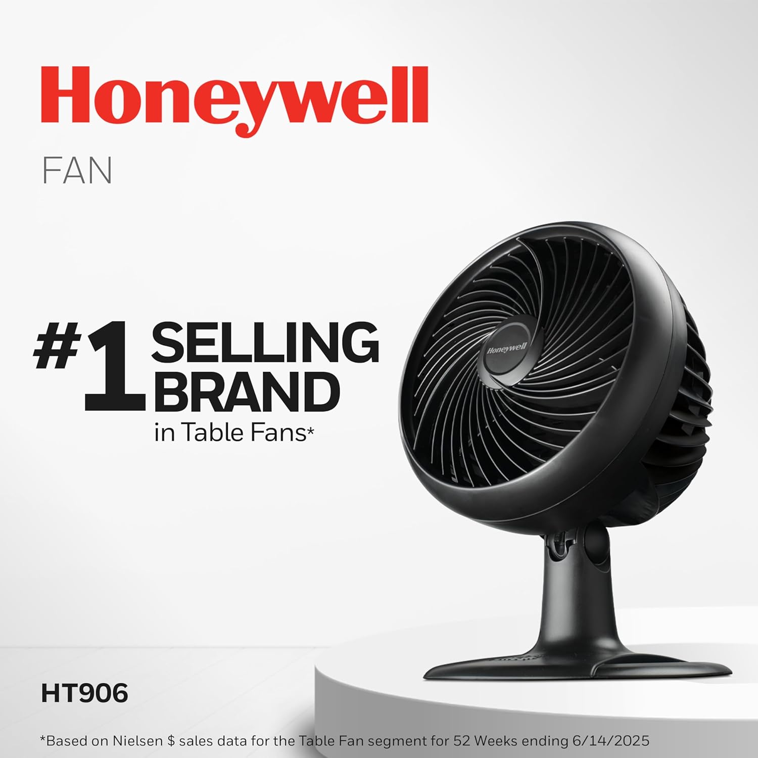 Honeywell Fan, Turbo Force Oscillating Table Fan with 3 Speeds, Air Circulator for Bedroom, Black, HT-906 - Image 2