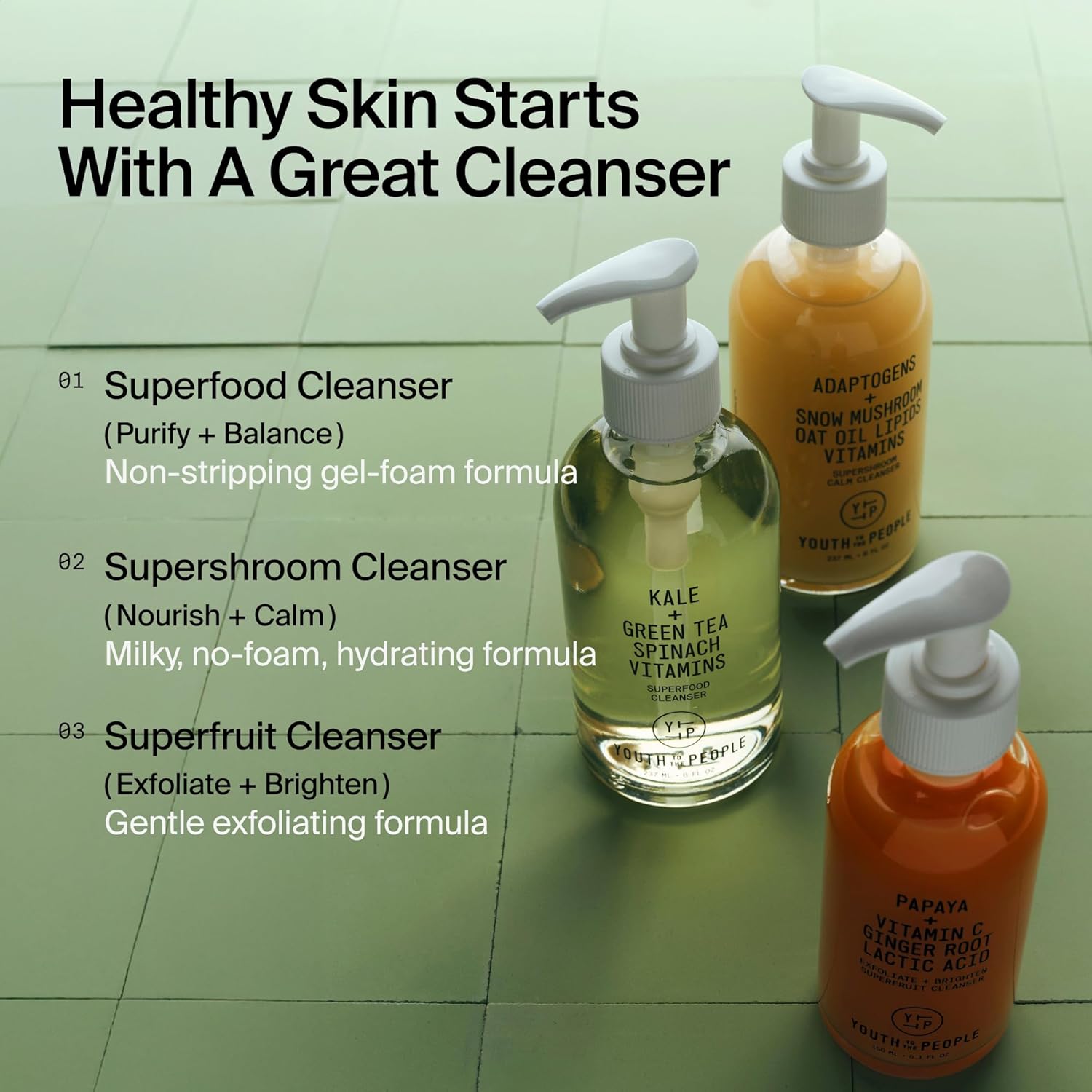 Youth To The People Superfood Facial Cleanser - Kale + Green Tea Daily Face Wash, Gently Removes Makeup, SPF, and Oils, Soothing Antioxidants for Glowing Skin, pH Balance, Clean Pores, Refillable - Image 12