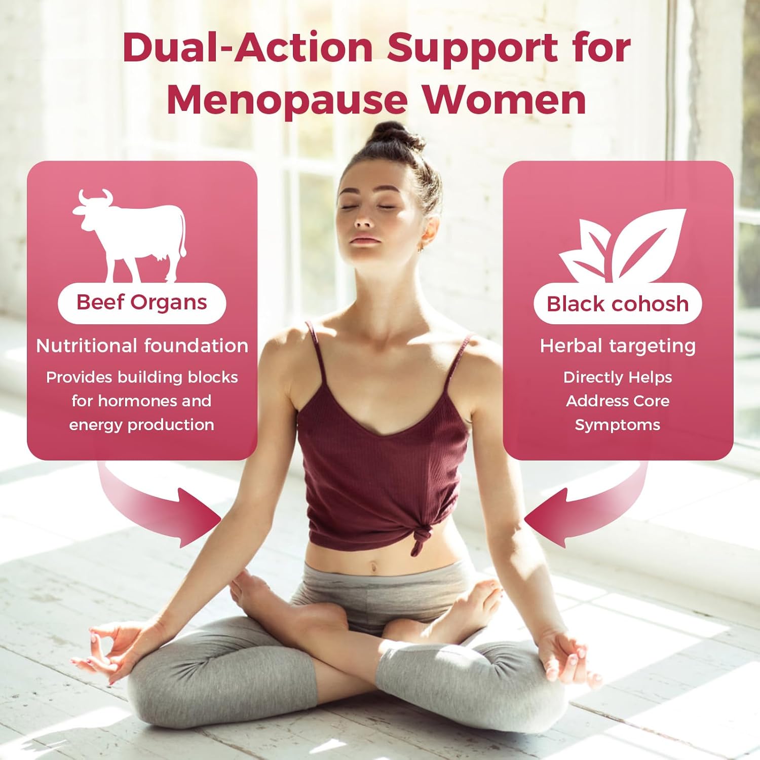 GREENPEOPLE Menopause Supplements for Women Gummies - 16-in-1 Dual Action Menopause Relief W/Black Cohosh, Vitex, Beef Organs for Hormone Balance, Hot Flashes, Night Sweats & Mood, Sugar-Free 60 CT - Image 3