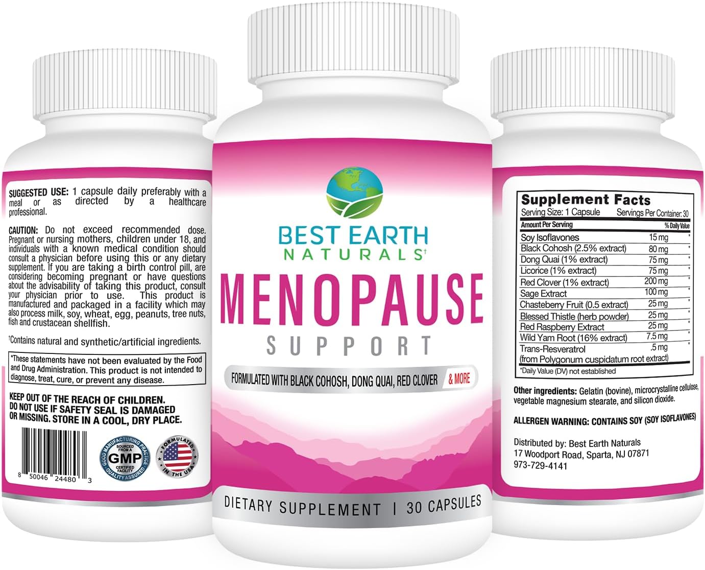 Best Earth Naturals Menopause Support for Hot Flashes, Mood Swings, Night Sweats, Healthy Hormone Levels and More. Made with Black Cohosh, Chasteberry & More - Image 2