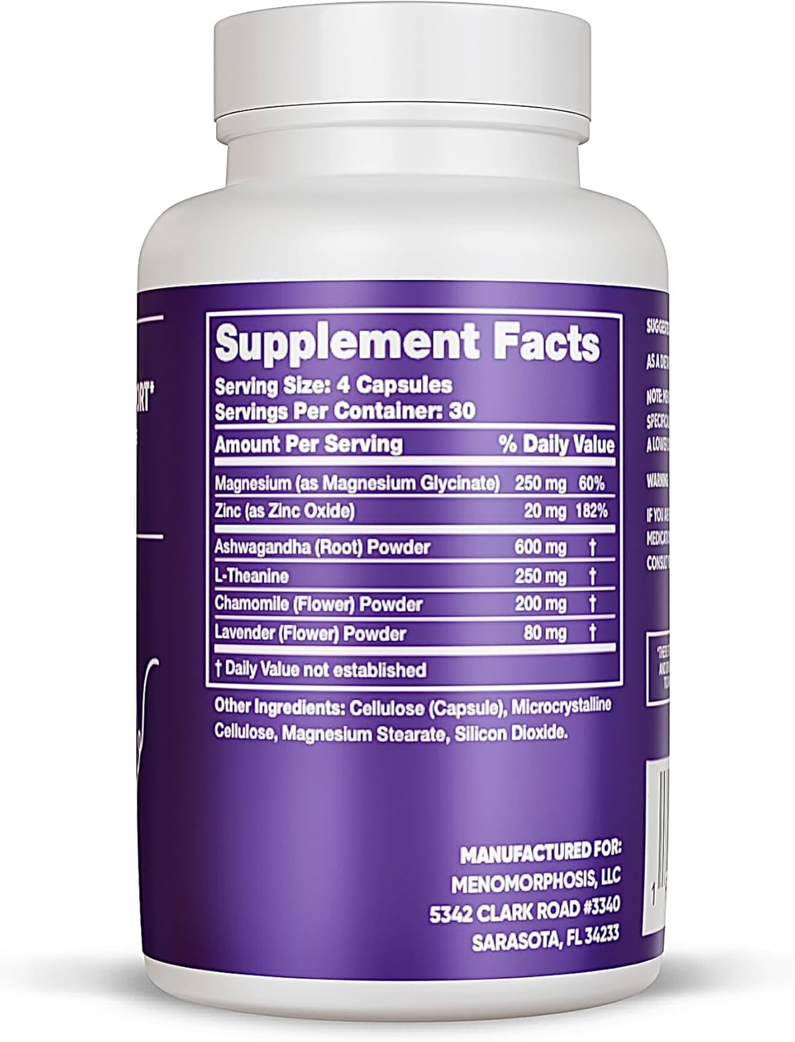 Meno Sleep Menopause Support Supplement: Clinically Proven Ingredients Improve Energy, Mood & Mental Clarity. Magnesium Glycinate, L-Theanine, Ashwagandha, Made in USA, Vegan, Hormone Free 120 Ct - Image 2
