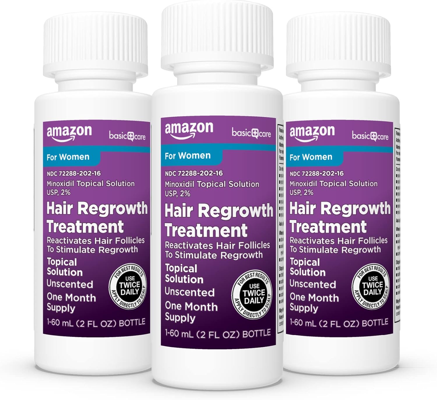 Amazon Basic Care Minoxidil Topical Solution, 2 Percent, Hair Regrowth Treatment For Women, 6 Ounce - Image 6