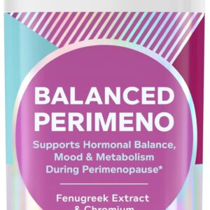 OLLY Balanced Perimeno Capsules, Supports Hormonal Balance, Mood & Metabolism During Perimenopause,* Fenugreek Extract, Chromium, 30 Day Supply - 30 Count