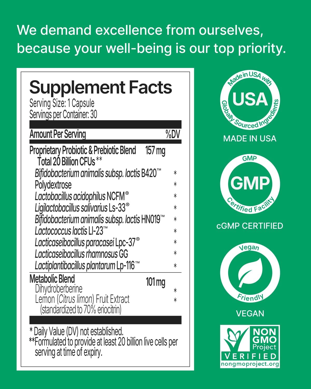 Weight Management Probiotics - 8 Advanced Strains with Dihydroberberine, GLP-1 Support, Belly Fat, Craving Control Supplement, Appetite Suppressant, Gas Bloating Relief for Women, 30 CT - Image 6