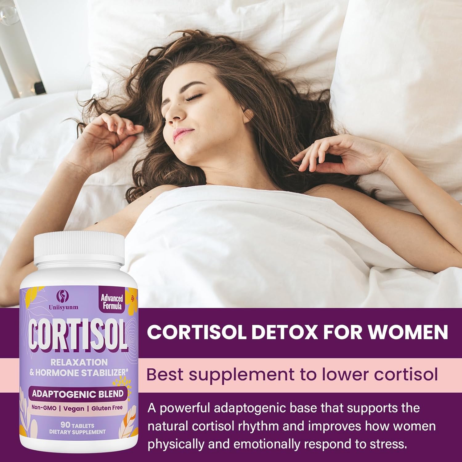 Cortisol Supplements for Women, 16 IN 1 Cortisol Detox for Women, with Magnesium, Ashwagandha, L-Theanine & Probiotics, Cortisol Reducer Manager for Hormone Balance, Mood & Digestion, 90 Tablets - Image 6