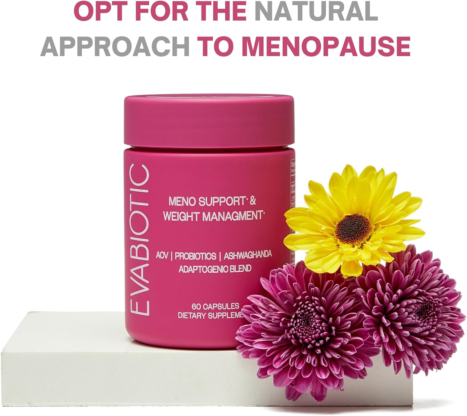Complete Menopause Vitamins - Ashwaghanda, Probiotics, ACV for Weight Management, Hot Flashes, Night Sweats, Bloat, Hormone Balance - Vegan 60 Caps Menopause Supplements for Women Non-GMO - Image 9