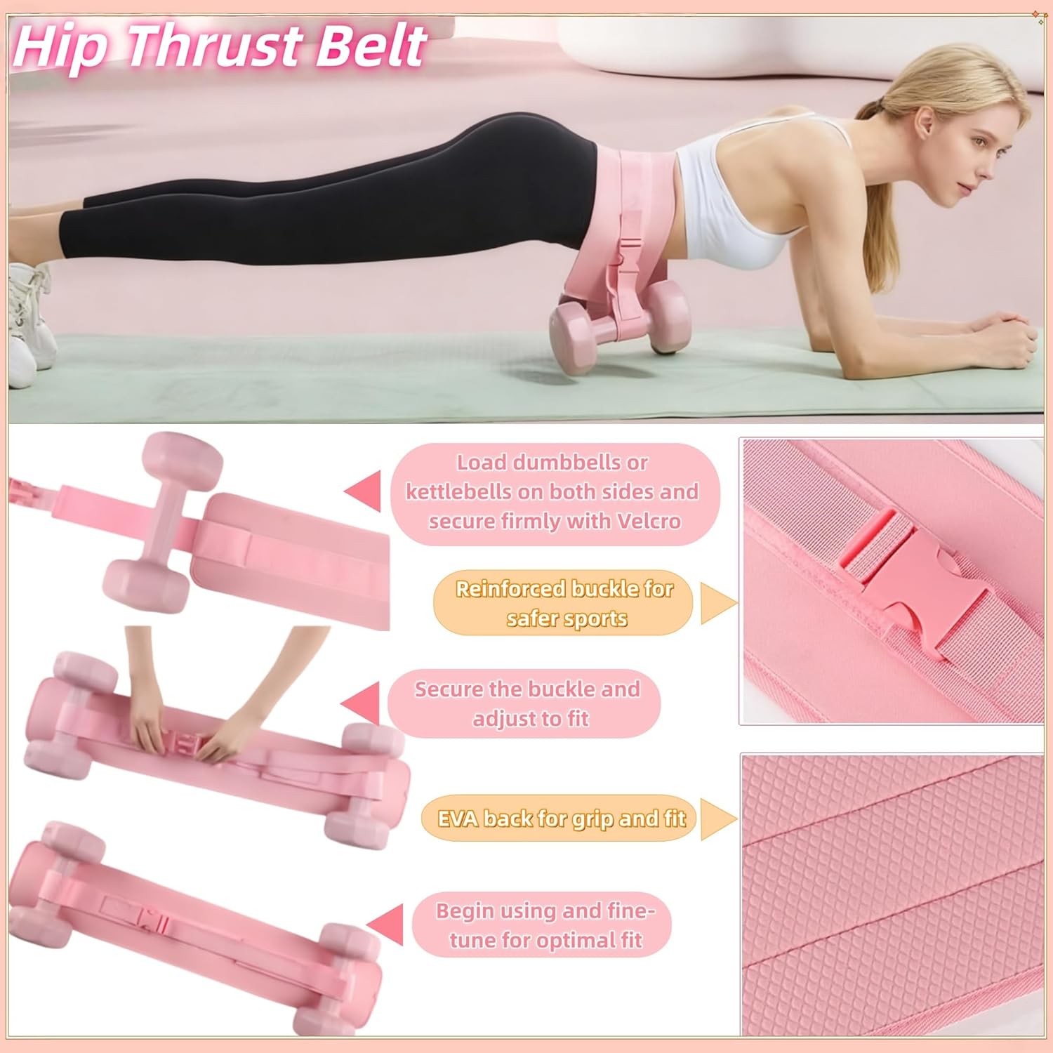 Women Glute Workout Equipment Set, Ankle Resistance Bands with Cuffs Long Yoga Resistance Bands Socks & Bag, Glute Sculpting at Home Set for Gym Equipment Pilates Kit - Image 6