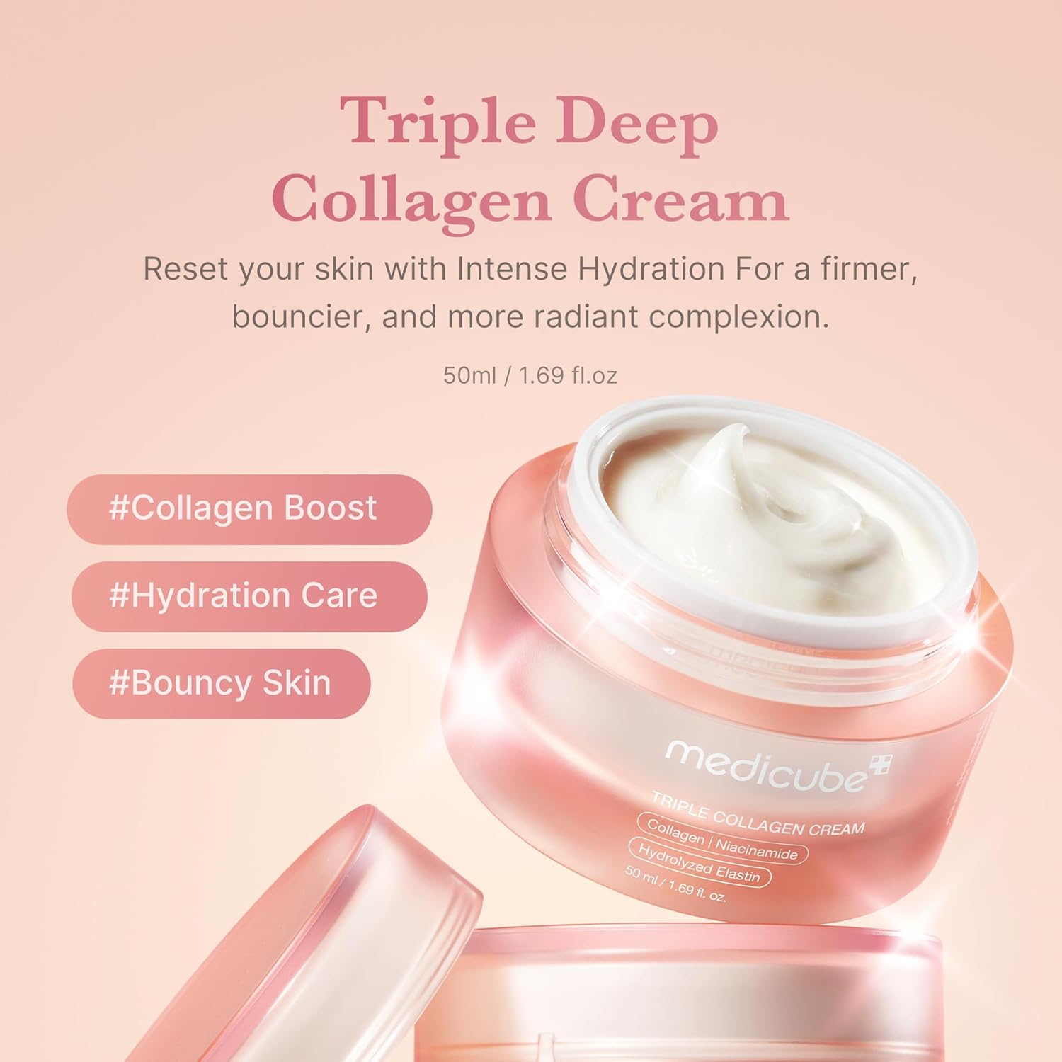 medicube Viral Collagen Big Size Duo: Collagen Jelly Cream 110ml and Triple Collagen Cream | Niacinamide, Hyaluronic Acid for Glowing, Fimer-Looking Skin - Image 7