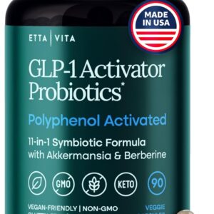 GLP-1 Activator Probiotic Supplement for Weight Loss, Gut Health, Energy & Metabolic Support – Akkermansia, Berberine, Gymnema, Resveratrol, EGCG & Hops – Appetite Control for Women & Men – 90Capsules