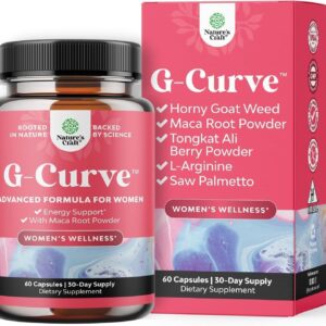 G-Curve Butt and Breast Growth Capsules - Horny Goat Weed Muira Puama & Maca Root for Butt Growth Support - Advanced Herbal Formula - Supports Bigger Butt & Bigger Breast - Easy to Swallow - 60 Count