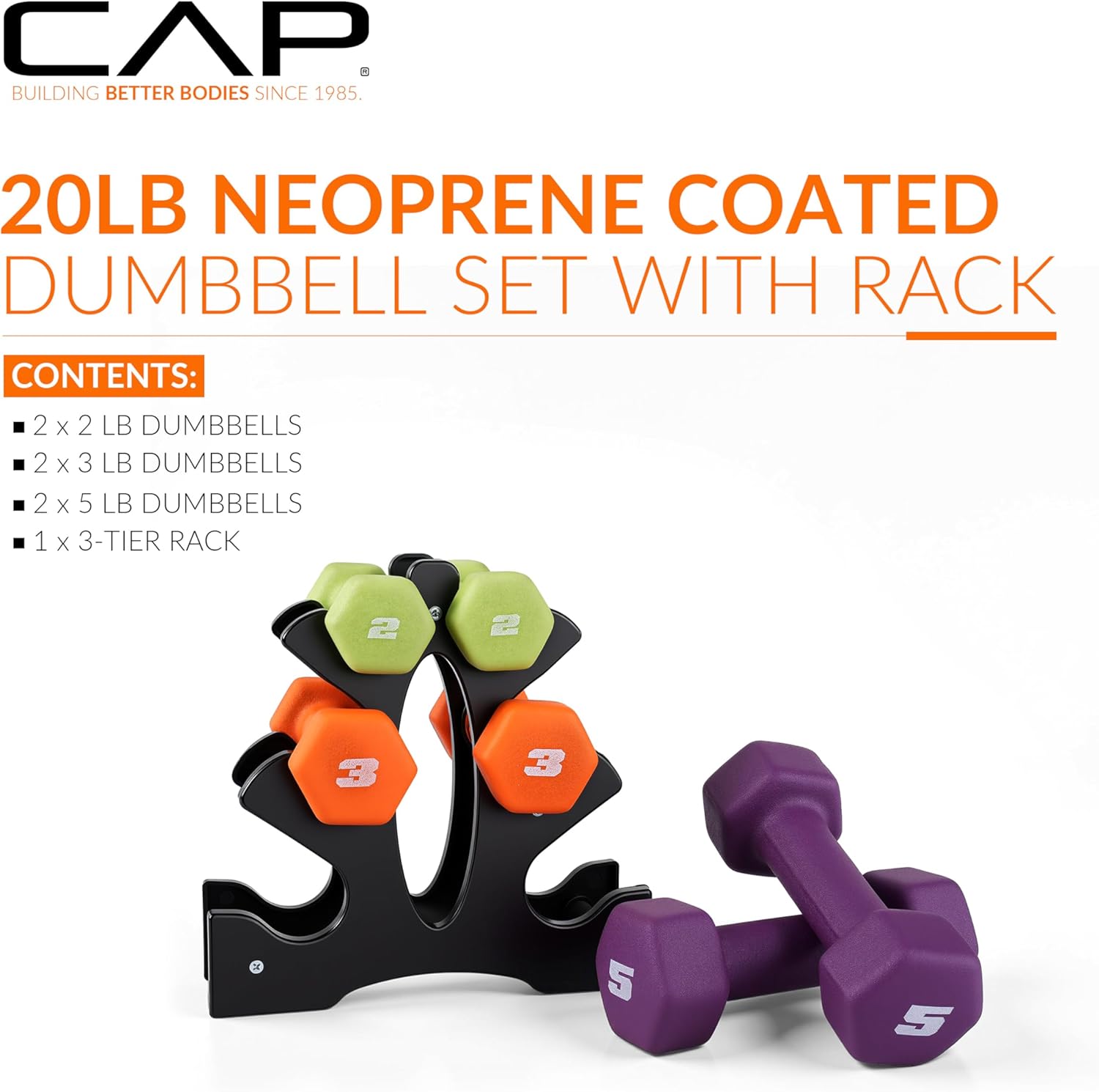 CAP Barbell Neoprene Dumbbell Weights Pairs & Sets | Multiple Colors - Image 2