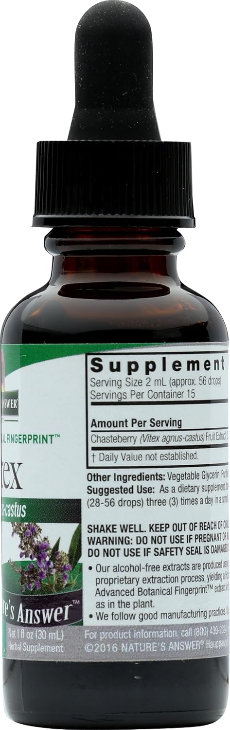 Nature's Answer Vitex Berry | Supports Healthy Female Hormonal Balance | Alcohol-Free, Gluten-Free, Kosher Certified & No Preservatives 1oz - Image 7