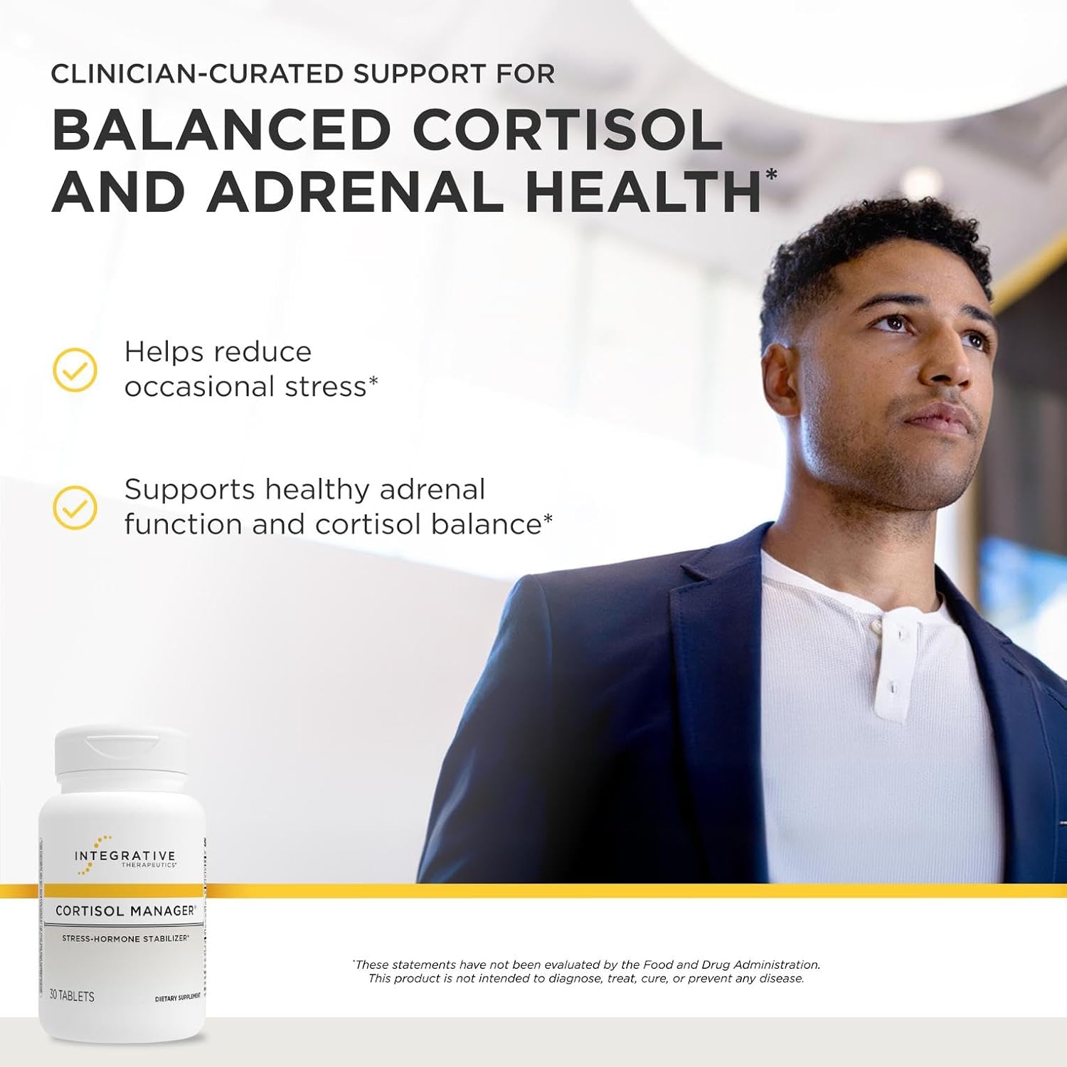 Integrative Therapeutics Cortisol Manager - Balance Cortisol & Support Relaxation for Restful Sleep* - Includes Ashwagandha & L-Theanine for Confidence with Less Stress* - 30 Tablets (15 Servings) - Image 3