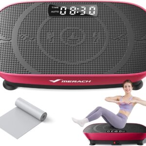 MERACH Vibration Plate Exercise Machine, Whole Body Workout Equipment for Women, Bluetooth and Silicone Pedal, Vibration Plate with Auto Mode, Vibrate Fitness Platform for Home