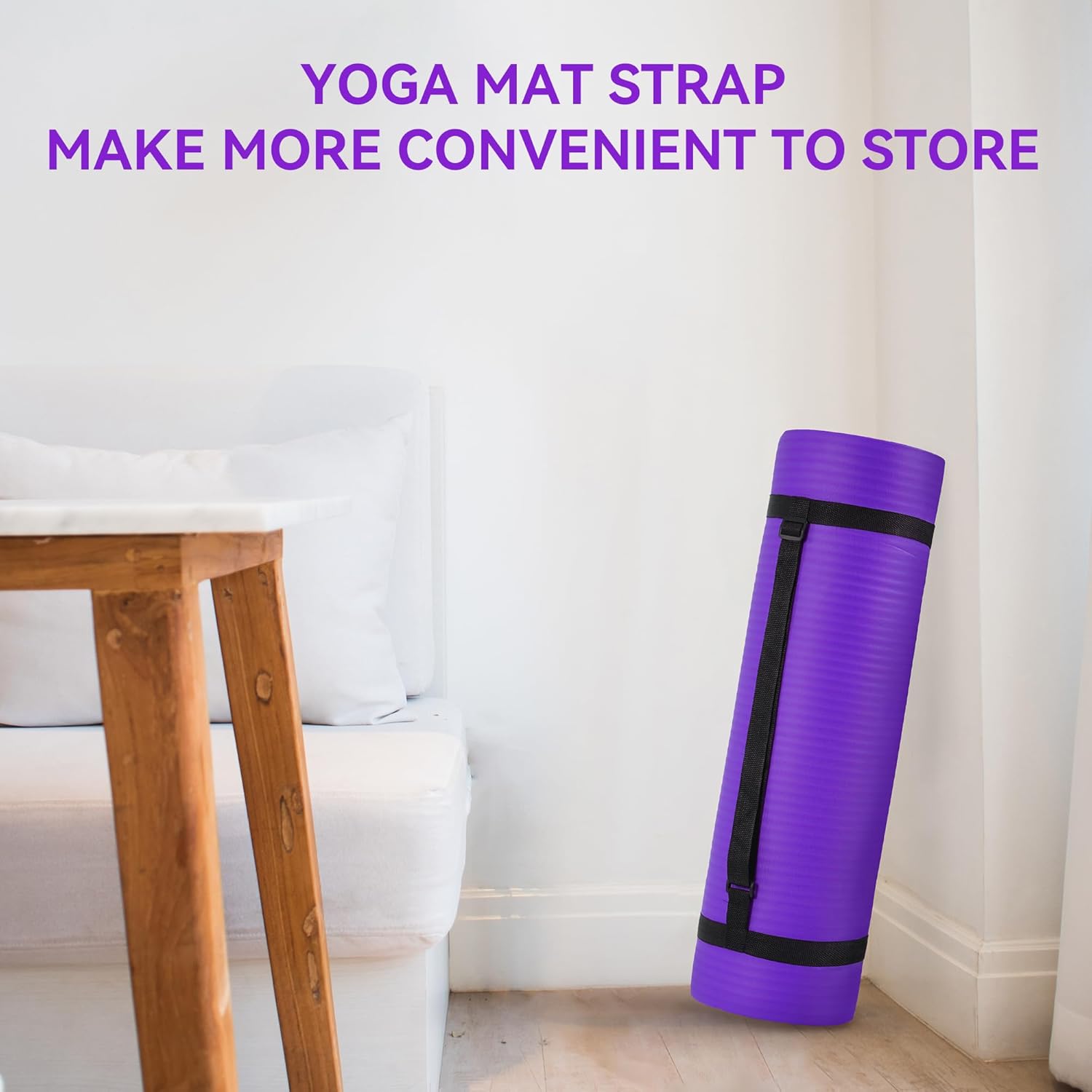 Fitvids Yoga Mat, 1/2-Inch Extra Thick High Density Exercise Mat, Anti-Tear Exercise Yoga Mat with Carrying Strap, Suitable for Various Yoga Exercises - Image 7
