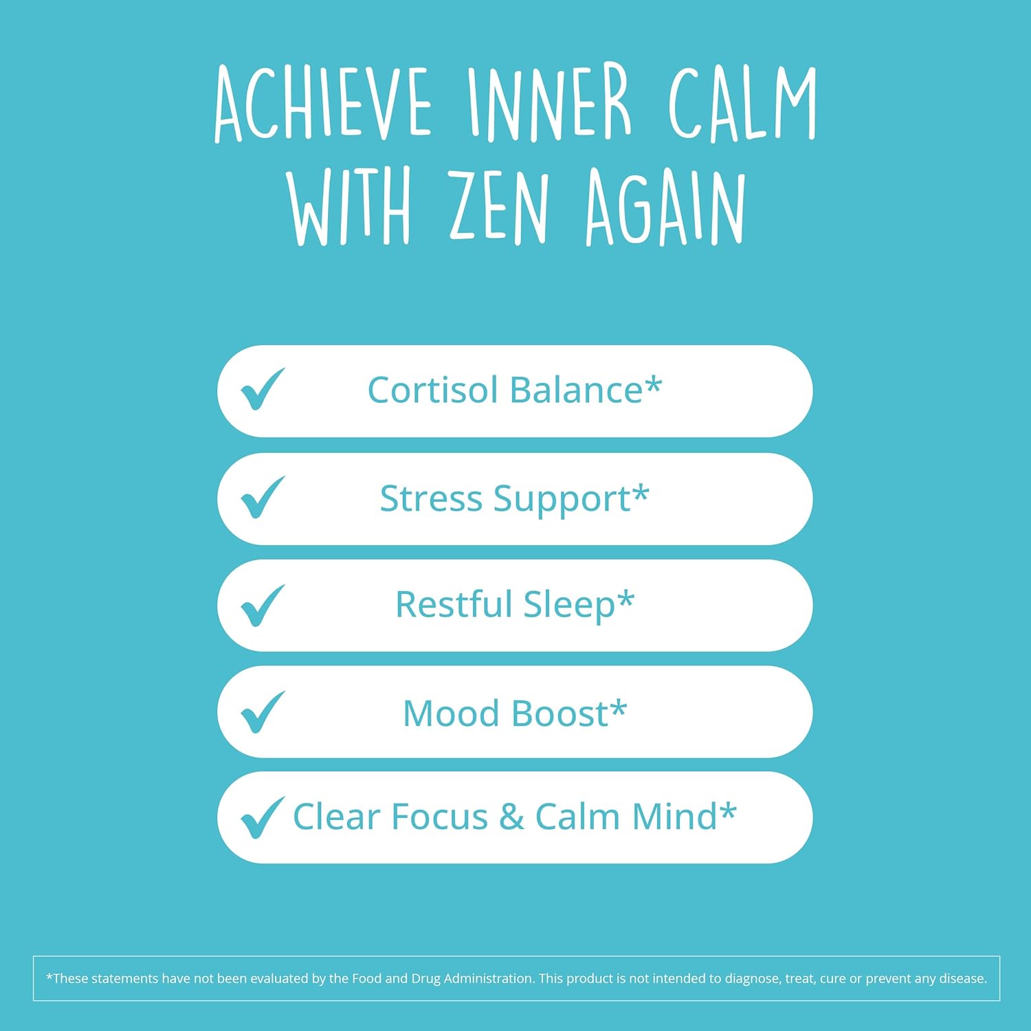 Zen Again Cortisol Manager with Ashwagandha KSM-66 | Cortisol Supplements for Women | 11-in-1 Complex | Herbal Stress Support with L-Theanine, Rhodiola & Magnesium | Vegan, 60 Ct (30 Servings) - Image 2