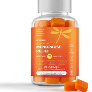 Amberen Menopause Supplement for Women, 60 Gummies, Clinically Proven, Helps Support Hormone Balance, Helps Relieve 12 Menopause Symptoms: Hot Flashes, Night Sweats, Mood Swings and More