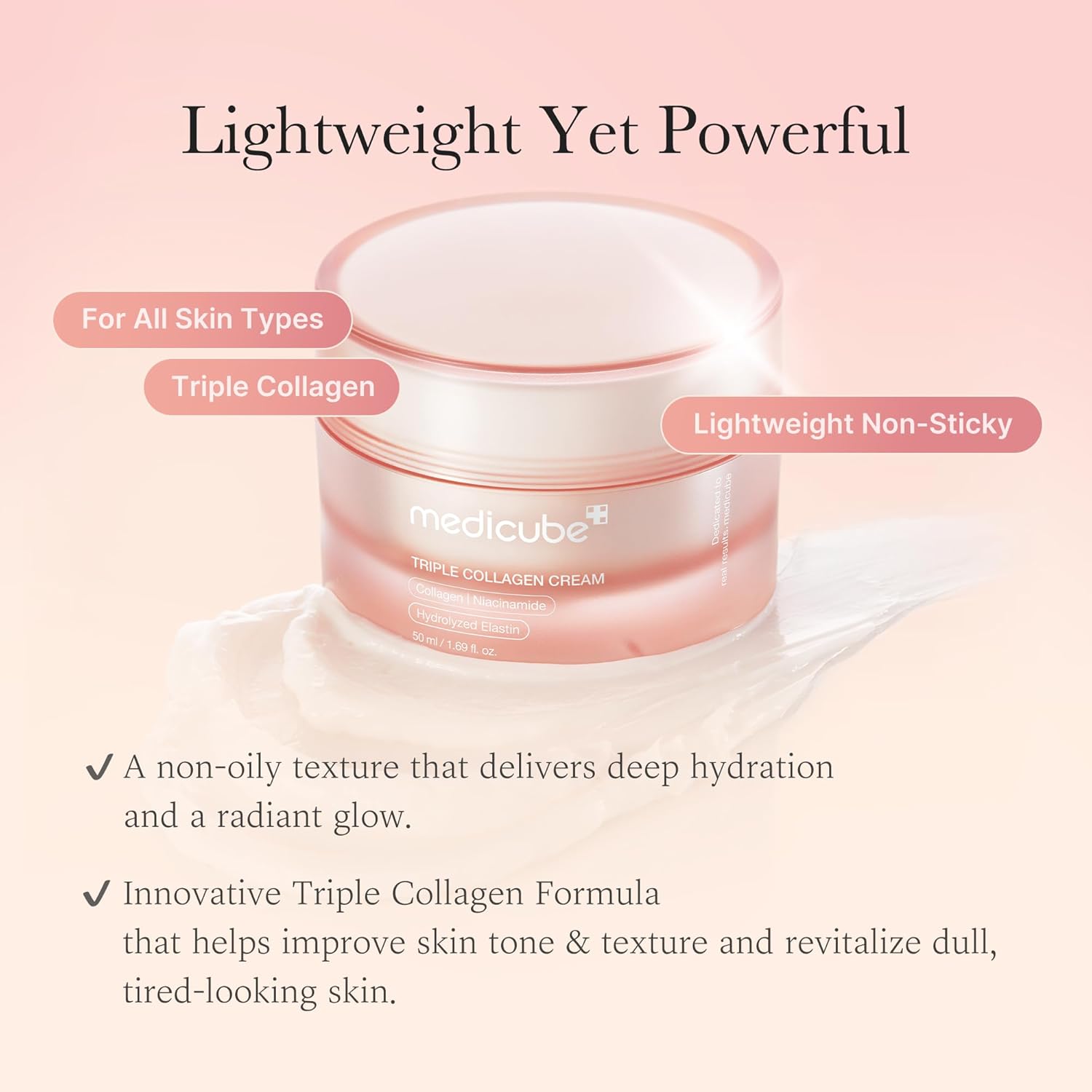 medicube Viral Collagen Big Size Duo: Collagen Jelly Cream 110ml and Triple Collagen Cream | Niacinamide, Hyaluronic Acid for Glowing, Fimer-Looking Skin - Image 8